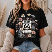 Route 66 Floral Shield 100 Years T-shirt | 1926-2026 Mother Road