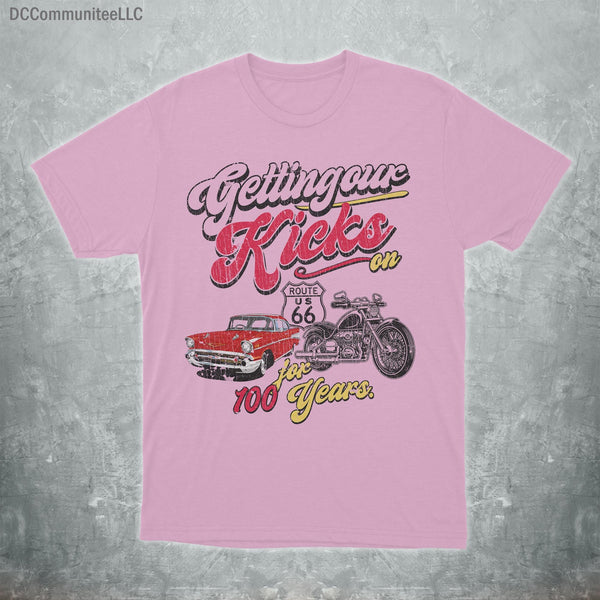 Vintage Route 66 Graphic Tee, Retro Motorcycle Road Trip Shirt, Americana Classic Car Apparel