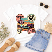 Route 66 100 Years Centennial T-Shirt Retro Highway Anniversary Road Trip Tee