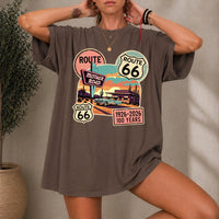 Route 66 100 Years Centennial T-Shirt Retro Highway Anniversary Road Trip Tee