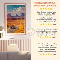 Route 66 USA Oil Painting Print, American Desert Road Trip Poster