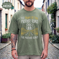 Route 66 100th Anniversary Shirt, Mother Road Vintage Tee, Comfort Colors 1717 Retro Travel T-Shirt, 100 Years US Highway Graphic Apparel