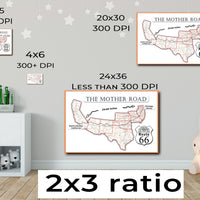 The Mother Road Route 66 map (instant download)
