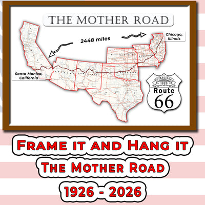 The Mother Road Route 66 map (instant download)