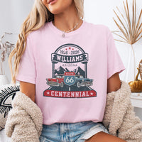 Route 66 Centennial Shirt | Williams Arizona Vintage Car Tee | 1926-2026 Anniversary T-Shirt | Comfort Colors Retro Americana Top