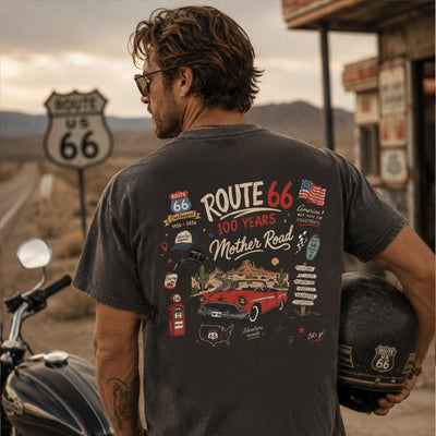 Custom Route 66 Centennial Comfort Colors Shirt, 100 Years of the Mother Road Tee, Road Trip Shirt, Family Vacation Route 66 Travel Gift
