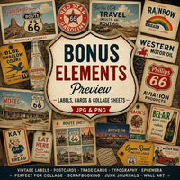 Vintage Route 66 Poster Archive Collection, Retro Americana Travel Ads, Motel Diner Gas Station Ephemera Set