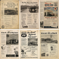 Vintage Route 66 Poster Archive Collection, Retro Americana Travel Ads, Motel Diner Gas Station Ephemera Set
