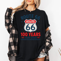 Retro Route 66 100th Anniversary T-Shirt 1926 - 2026 Centennial Gift Vintage Americana Road Trip Shirt Vintage Summer Tee Comfort Colors USA