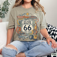 Comfort Colors® Retro Route 66 Shirt 100th Anniversary Road Trip TShirt Vintage Americana
