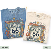 Comfort Colors® Retro Route 66 Shirt 100th Anniversary Road Trip TShirt Vintage Americana