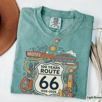Comfort Colors® Retro Route 66 Shirt 100th Anniversary Road Trip TShirt Vintage Americana