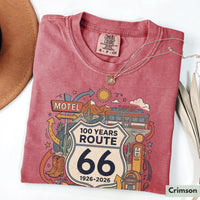 Comfort Colors® Retro Route 66 Shirt 100th Anniversary Road Trip TShirt Vintage Americana