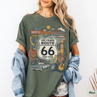 Comfort Colors® Retro Route 66 Shirt 100th Anniversary Road Trip TShirt Vintage Americana
