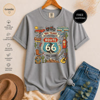 Route 66 T-Shirt, Vintage Americana Road Trip Graphic