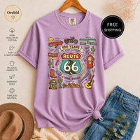 Route 66 T-Shirt, Vintage Americana Road Trip Graphic