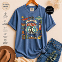 Route 66 T-Shirt, Vintage Americana Road Trip Graphic