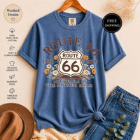 Route 66 T-Shirt, 100 Year Anniversary Vintage Floral Graphic