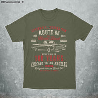 Summer Trips Route 66 Couple Celebration T-Shirt, Vintage Classic Car Road Trip Apparel