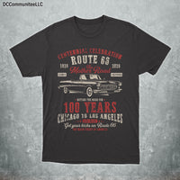 Summer Trips Route 66 Couple Celebration T-Shirt, Vintage Classic Car Road Trip Apparel