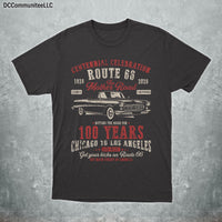 Summer Trips Route 66 Couple Celebration T-Shirt, Vintage Classic Car Road Trip Apparel