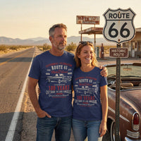 Summer Trips Route 66 Couple Celebration T-Shirt, Vintage Classic Car Road Trip Apparel