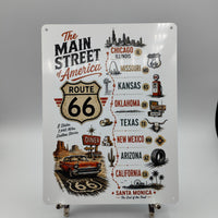 Route 66 Map, USA Highway Road Map, Travel Route 66, Ride Route 66, USA Memorabilia, Main street America, Metal Plaque Sign, Hanging Sign
