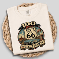 Route 66 T-Shirt | Hundred Years and Still Kickin' Tee | Retro Highway Anniversary Crewneck