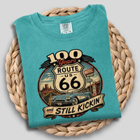 Route 66 T-Shirt | Hundred Years and Still Kickin' Tee | Retro Highway Anniversary Crewneck
