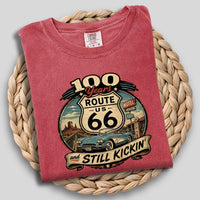 Route 66 T-Shirt | Hundred Years and Still Kickin' Tee | Retro Highway Anniversary Crewneck