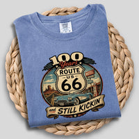 Route 66 T-Shirt | Hundred Years and Still Kickin' Tee | Retro Highway Anniversary Crewneck