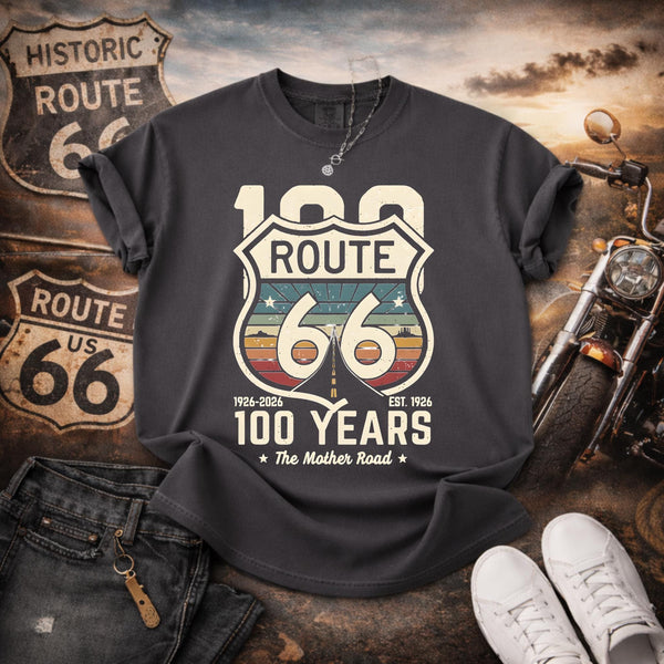 Route 66 100 Years Vintage Highway Sign T-shirt