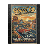 Route 66 Vintage Roadtrip Poster Puzzle | Retro American Southwest Highway Jigsaw