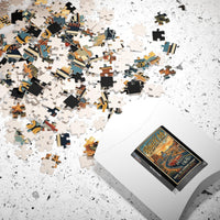 Route 66 Vintage Roadtrip Poster Puzzle | Retro American Southwest Highway Jigsaw