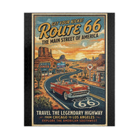 Route 66 Vintage Roadtrip Poster Puzzle | Retro American Southwest Highway Jigsaw