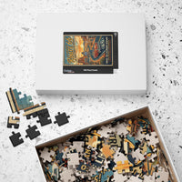 Route 66 Vintage Roadtrip Poster Puzzle | Retro American Southwest Highway Jigsaw