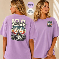 Route 66 100 Years T-Shirt, Vintage Americana Road Trip Tee, Distressed Mother Road Centennial Gift, Retro Travel Shirt for Him Her