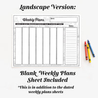 2026-27 Academic Planner | Route 66 Theme, Printable Calendar | Printable Coloring Sheets (Digital Download)