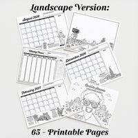 2026-27 Academic Planner | Route 66 Theme, Printable Calendar | Printable Coloring Sheets (Digital Download)