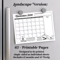 2026-27 Academic Planner | Route 66 Theme, Printable Calendar | Printable Coloring Sheets (Digital Download)