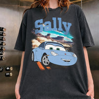 Retro Sally Carrera Porsche Tee, Radiator Springs Graphic Shirt, Route 66 Road Trip Top