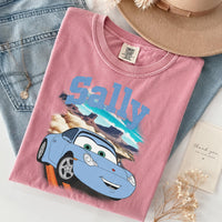 Retro Sally Carrera Porsche Tee, Radiator Springs Graphic Shirt, Route 66 Road Trip Top