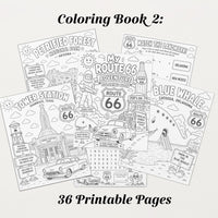 2026-27 Academic Planner | Route 66 Theme, Printable Calendar | Printable Coloring Sheets (Digital Download)