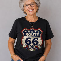 Route 66 100th Anniversary Shirt, Floral Route 66 Tee, Patriotism Gift, USA Road Trip