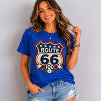 Route 66 100th Anniversary Shirt, Floral Route 66 Tee, Patriotism Gift, USA Road Trip