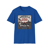 America Turns 250 Shirt - Route 66 Turns 100 Tee - Patriotic Vintage USA Shirt 1776-2026 - Retro Road Trip Americana Graphic Tee