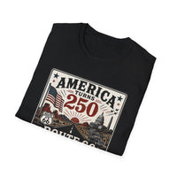 America Turns 250 Shirt - Route 66 Turns 100 Tee - Patriotic Vintage USA Shirt 1776-2026 - Retro Road Trip Americana Graphic Tee