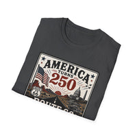 America Turns 250 Shirt - Route 66 Turns 100 Tee - Patriotic Vintage USA Shirt 1776-2026 - Retro Road Trip Americana Graphic Tee