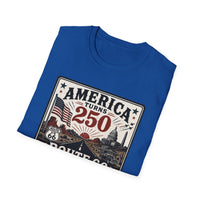 America Turns 250 Shirt - Route 66 Turns 100 Tee - Patriotic Vintage USA Shirt 1776-2026 - Retro Road Trip Americana Graphic Tee