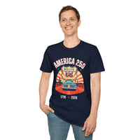 America 250 Route 66 Vintage Shield T-Shirt | 1776-2026 Roadtrip Tee